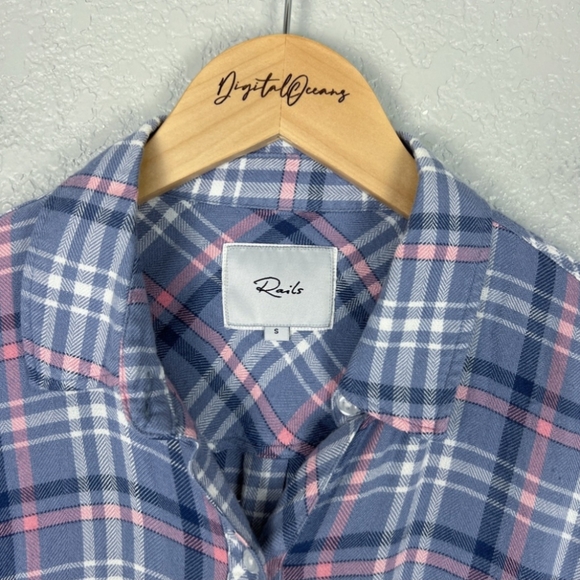 Rails Hunter Button Down Shirt, Coast Peony S - Flannel, Cozy, Plaid, Purple - Picture 3 of 8